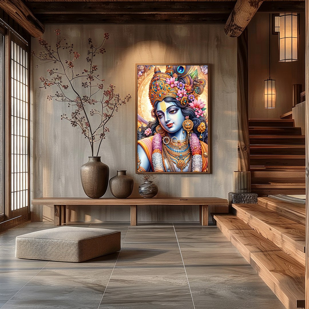 Immerse yourself in the mystical allure of this intricately detailed artwork featuring a vibrant for Hall