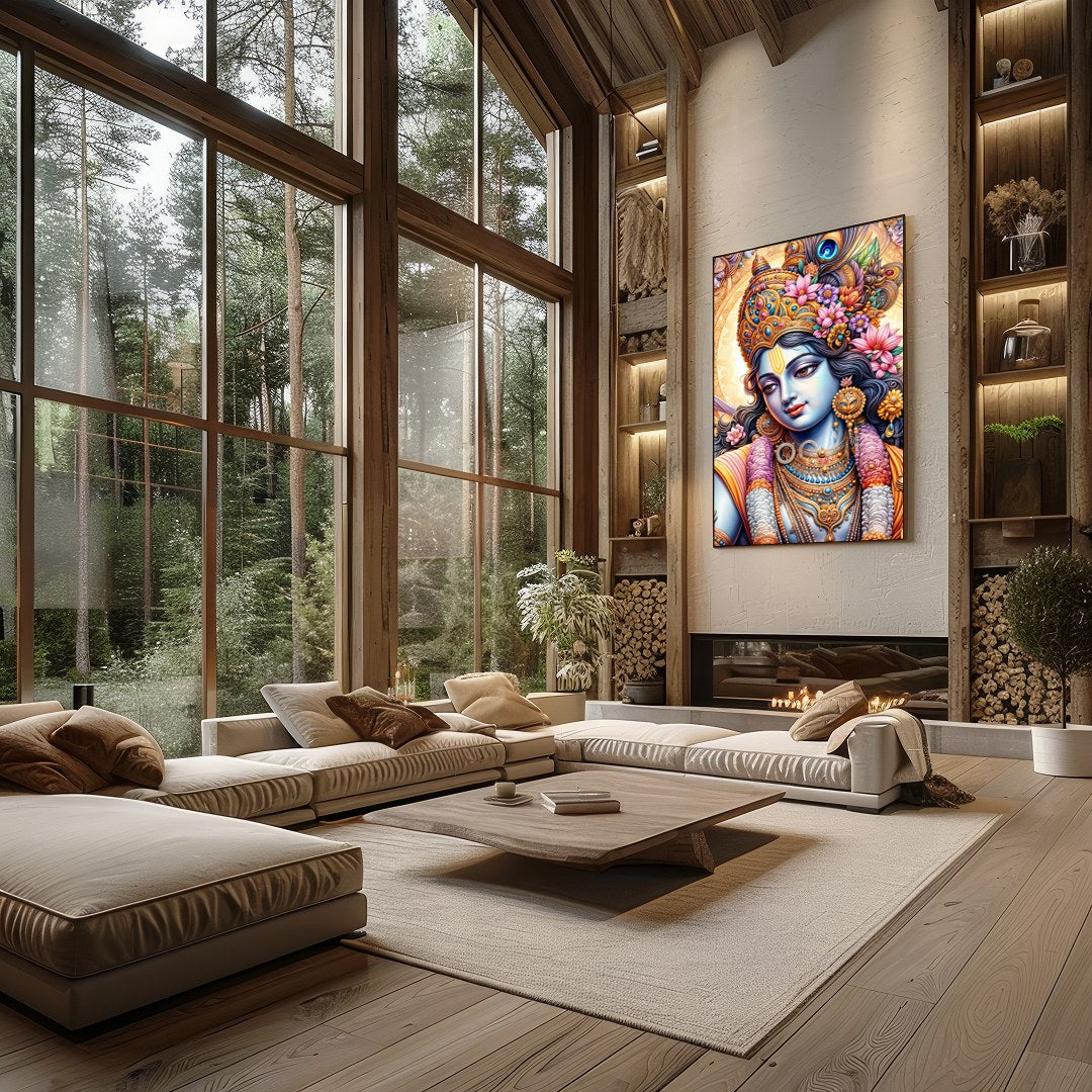 Immerse yourself in the mystical allure of this intricately detailed artwork featuring a vibrant for Living Room