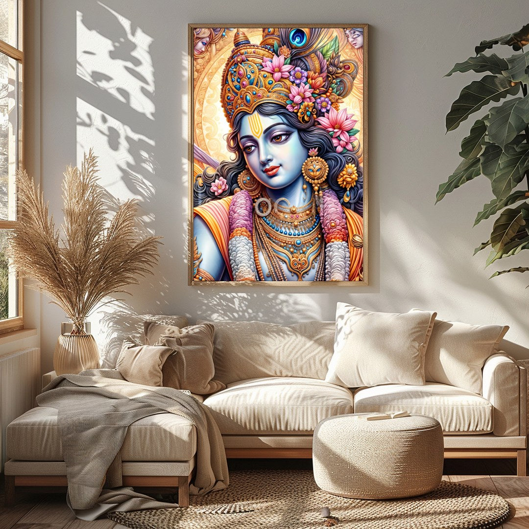 Immerse yourself in the mystical allure of this intricately detailed artwork featuring a vibrant for Sitting Area