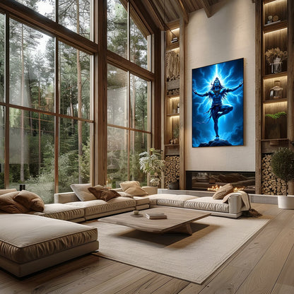 Immerse yourself in the powerful presence of divine energy with this stunning wall art. The artwork for Living Room