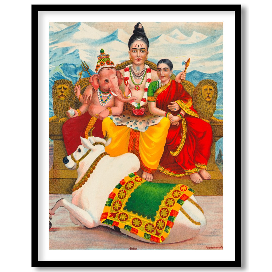 This captivating artwork depicts a serene family scene, deeply rooted in cultural symbolism. Set for bedroom