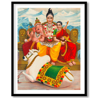 This captivating artwork depicts a serene family scene, deeply rooted in cultural symbolism. Set for bedroom