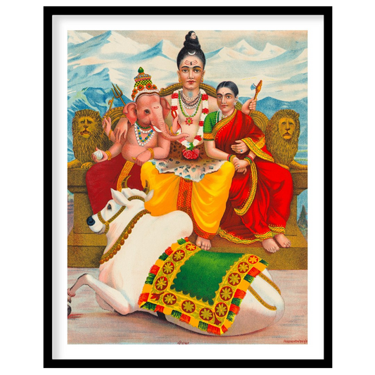 This captivating artwork depicts a serene family scene, deeply rooted in cultural symbolism. Set for bedroom