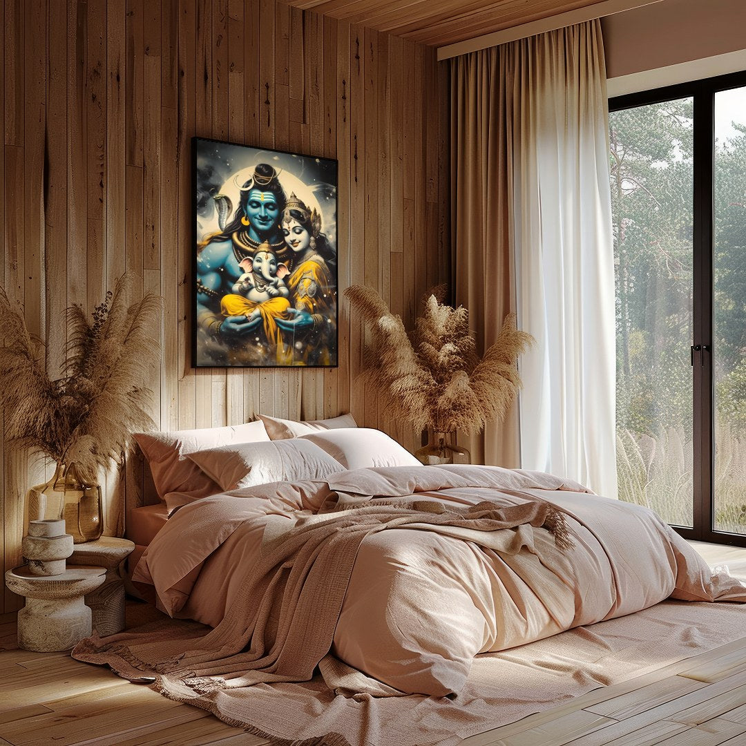 Immerse yourself in the tranquil beauty of this divine artwork featuring a harmonious family scene. for Bedroom