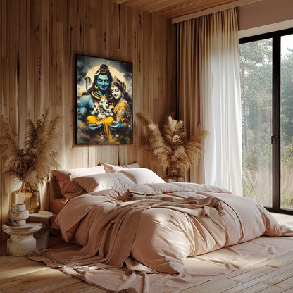 Immerse yourself in the tranquil beauty of this divine artwork featuring a harmonious family scene. for Bedroom