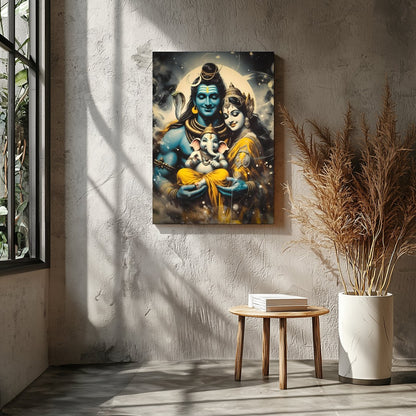 Immerse yourself in the tranquil beauty of this divine artwork featuring a harmonious family scene. for Entrance