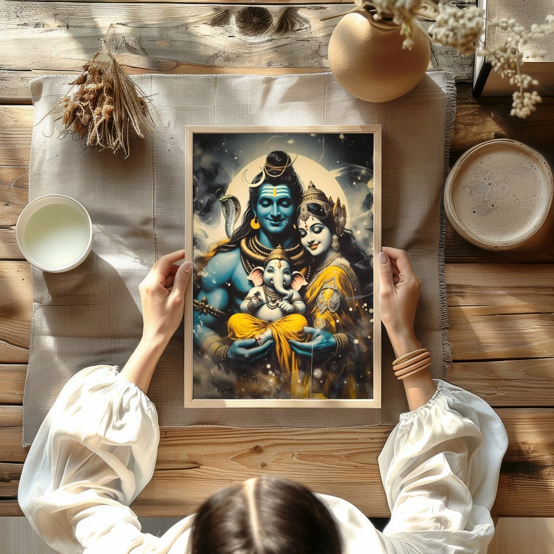 Immerse yourself in the tranquil beauty of this divine artwork featuring a harmonious family scene. for Kitchen