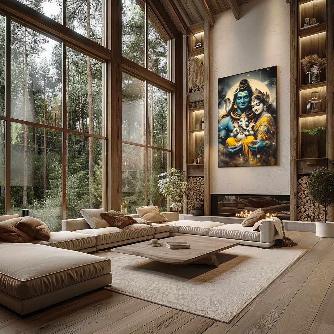 Immerse yourself in the tranquil beauty of this divine artwork featuring a harmonious family scene. for Living Room