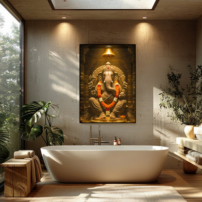Immerse yourself in the tranquility of spirituality with this exquisite artwork depicting Lord for Bathroom