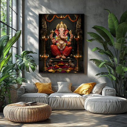 Adorn your space with this exquisite depiction of Lord Ganesha, embodying tranquility and divine for Balcony