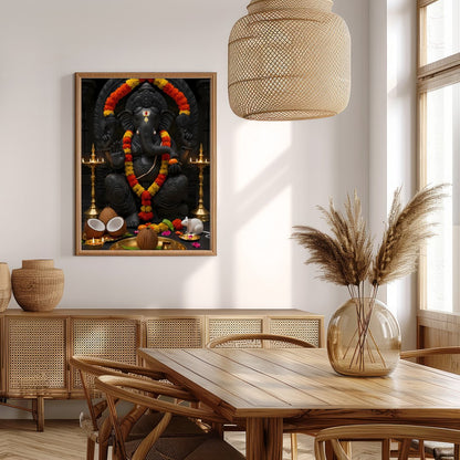 Experience the spiritual energy of this exquisite artwork featuring Lord Ganesha adorned with for Extra Kitchen