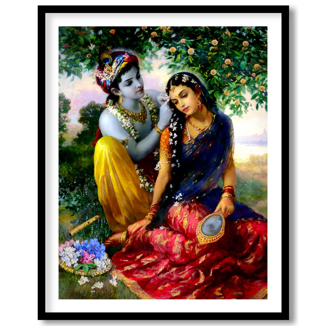 This enchanting artwork captures a serene moment of affection set within a lush garden. Featuring for sweet-home