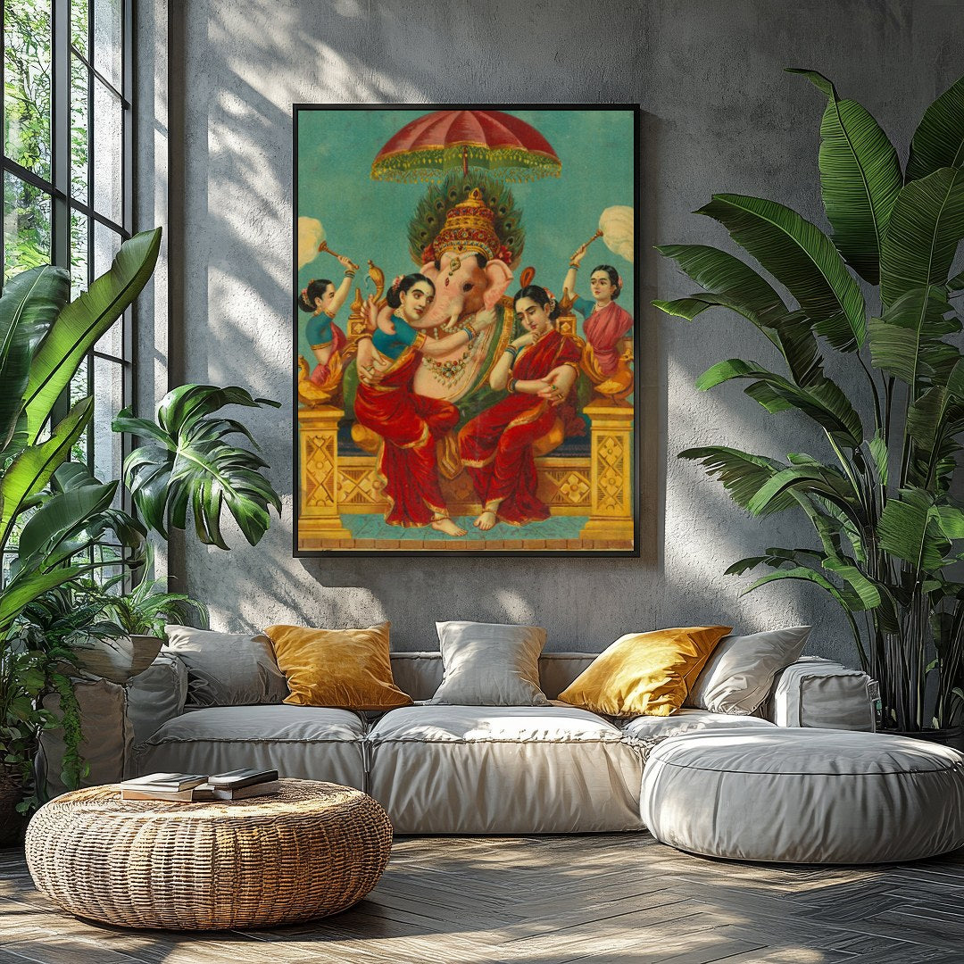 Immerse yourself in the captivating serenity of this traditional Indian art piece. The vibrant for Balcony