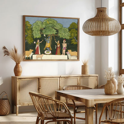Immerse yourself in the rich tapestry of mythological charm with this exquisite wall art capturing for Dining
