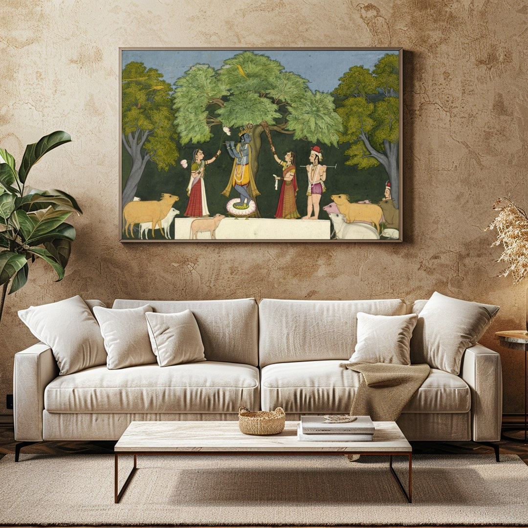 Immerse yourself in the rich tapestry of mythological charm with this exquisite wall art capturing for Family Room