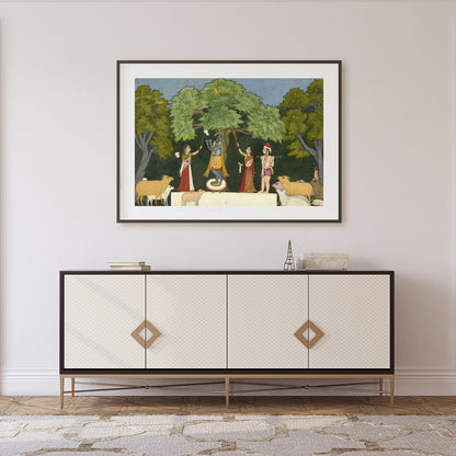 Immerse yourself in the rich tapestry of mythological charm with this exquisite wall art capturing for Foyer