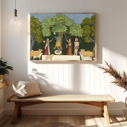 Immerse yourself in the rich tapestry of mythological charm with this exquisite wall art capturing for Hallway