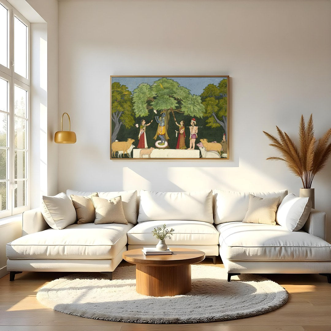 Immerse yourself in the rich tapestry of mythological charm with this exquisite wall art capturing for Living Room