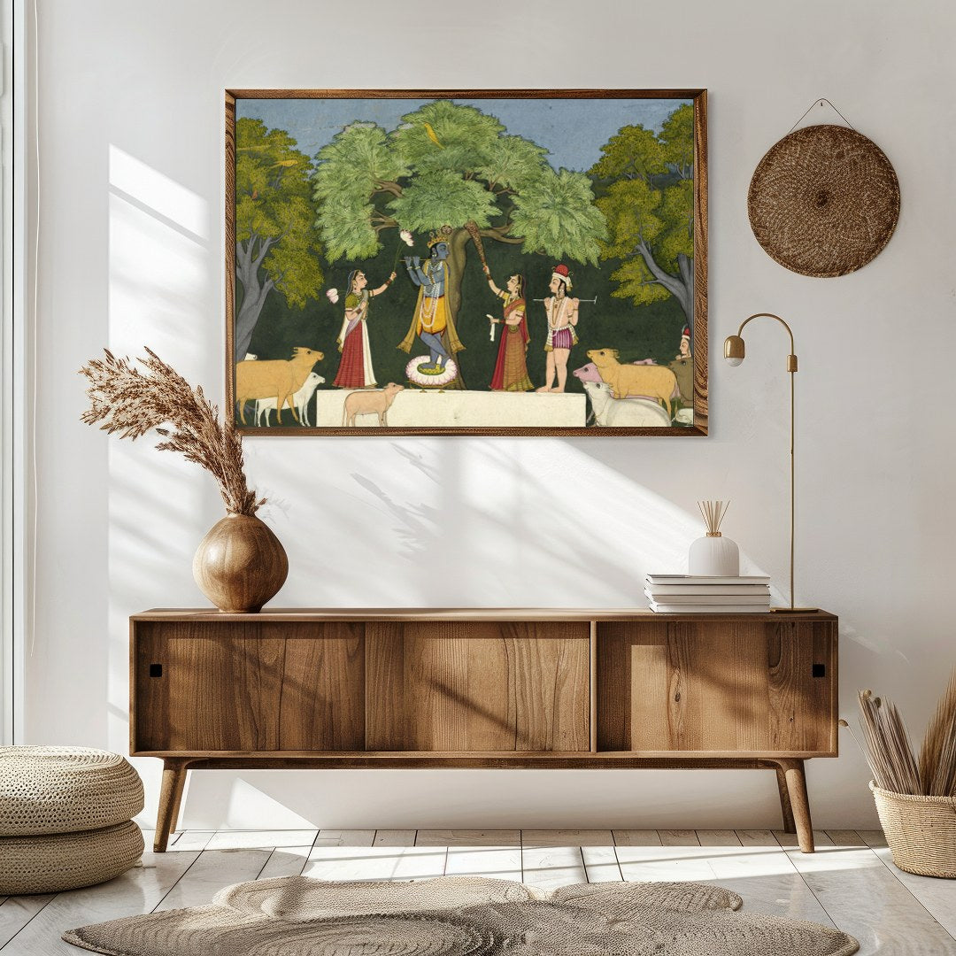 Immerse yourself in the rich tapestry of mythological charm with this exquisite wall art capturing for Sitting Area