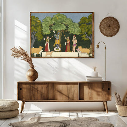 Immerse yourself in the rich tapestry of mythological charm with this exquisite wall art capturing for Sitting Area