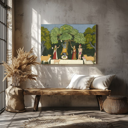 Immerse yourself in the rich tapestry of mythological charm with this exquisite wall art capturing for Veranda