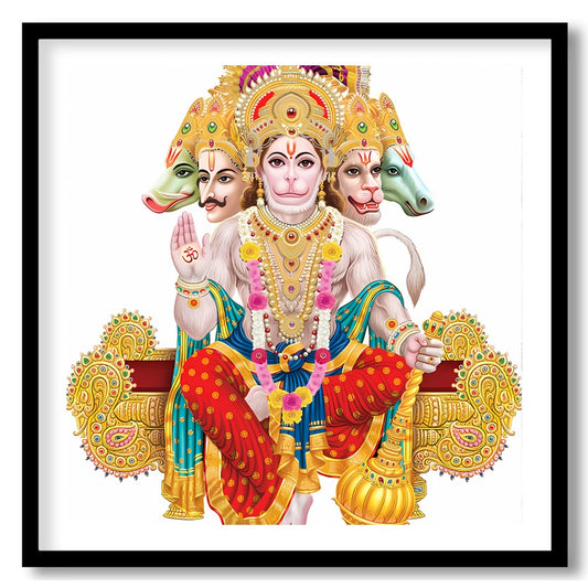 Immerse yourself in the divine energy of this vibrant artwork featuring the Hindu deity Hanuman. for studio
