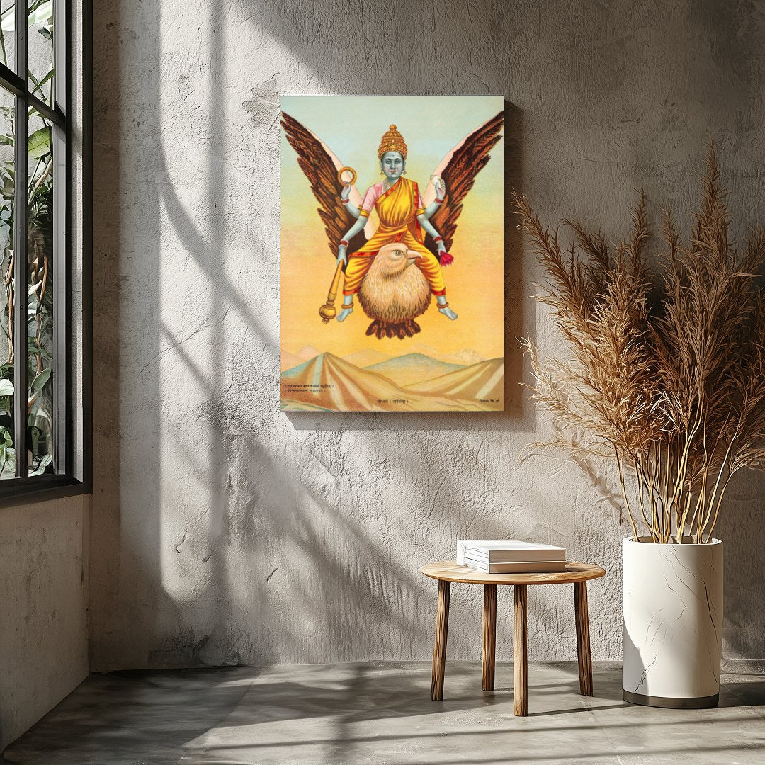 Experience the spiritual serenity of 'Divine Guardian in Flight,' a captivating piece that captures for Entrance