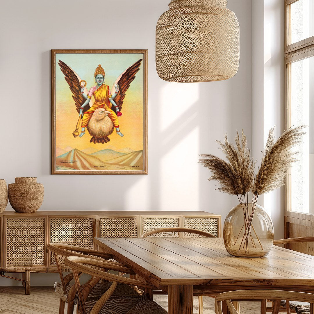 Experience the spiritual serenity of 'Divine Guardian in Flight,' a captivating piece that captures for Extra Kitchen