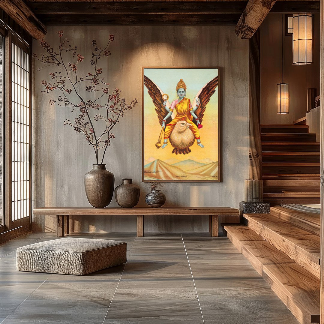 Experience the spiritual serenity of 'Divine Guardian in Flight,' a captivating piece that captures for Hall