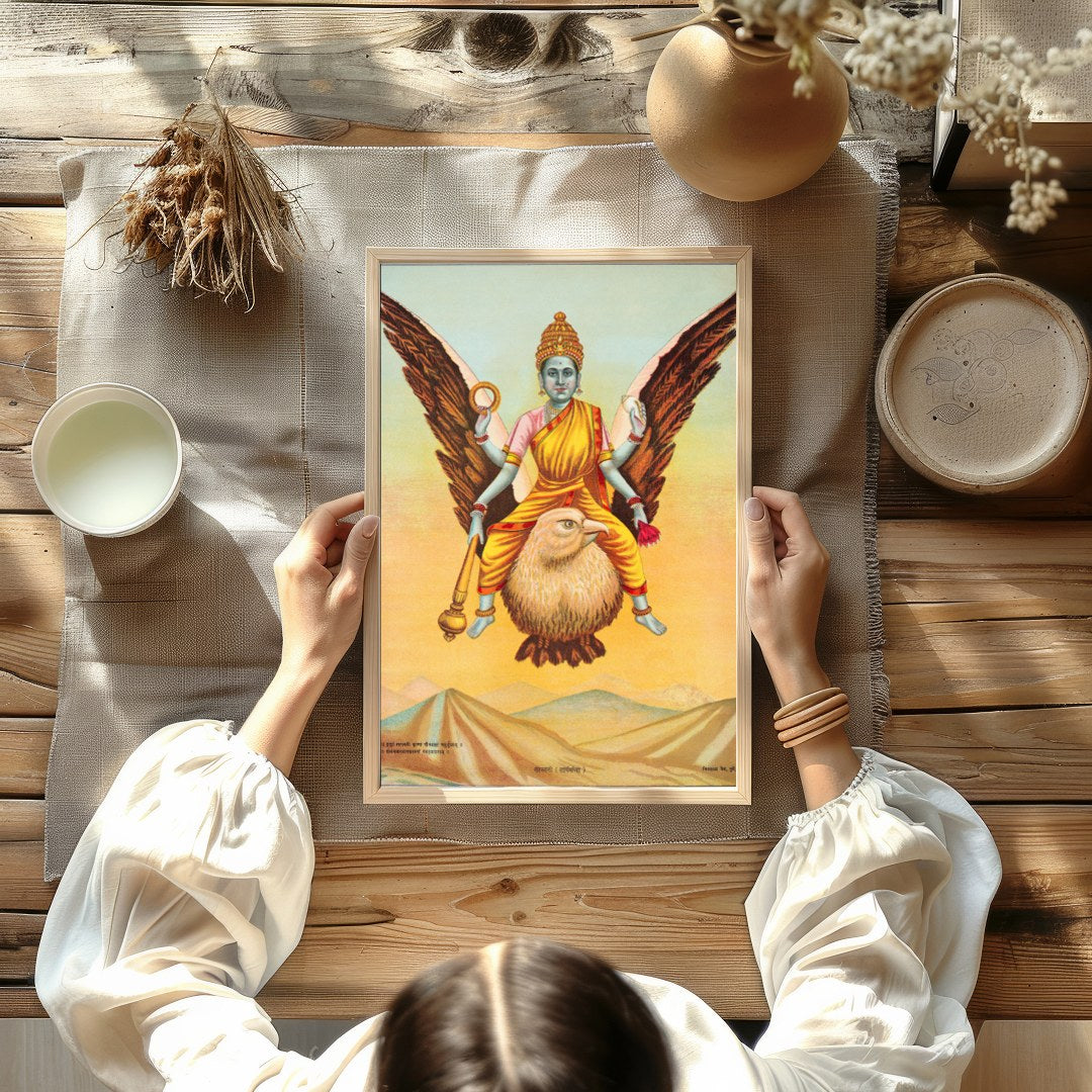 Experience the spiritual serenity of 'Divine Guardian in Flight,' a captivating piece that captures for Kitchen