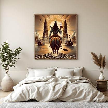Immerse yourself in a majestic vision with this exquisite artwork, depicting a divine guardian's for Bedroom