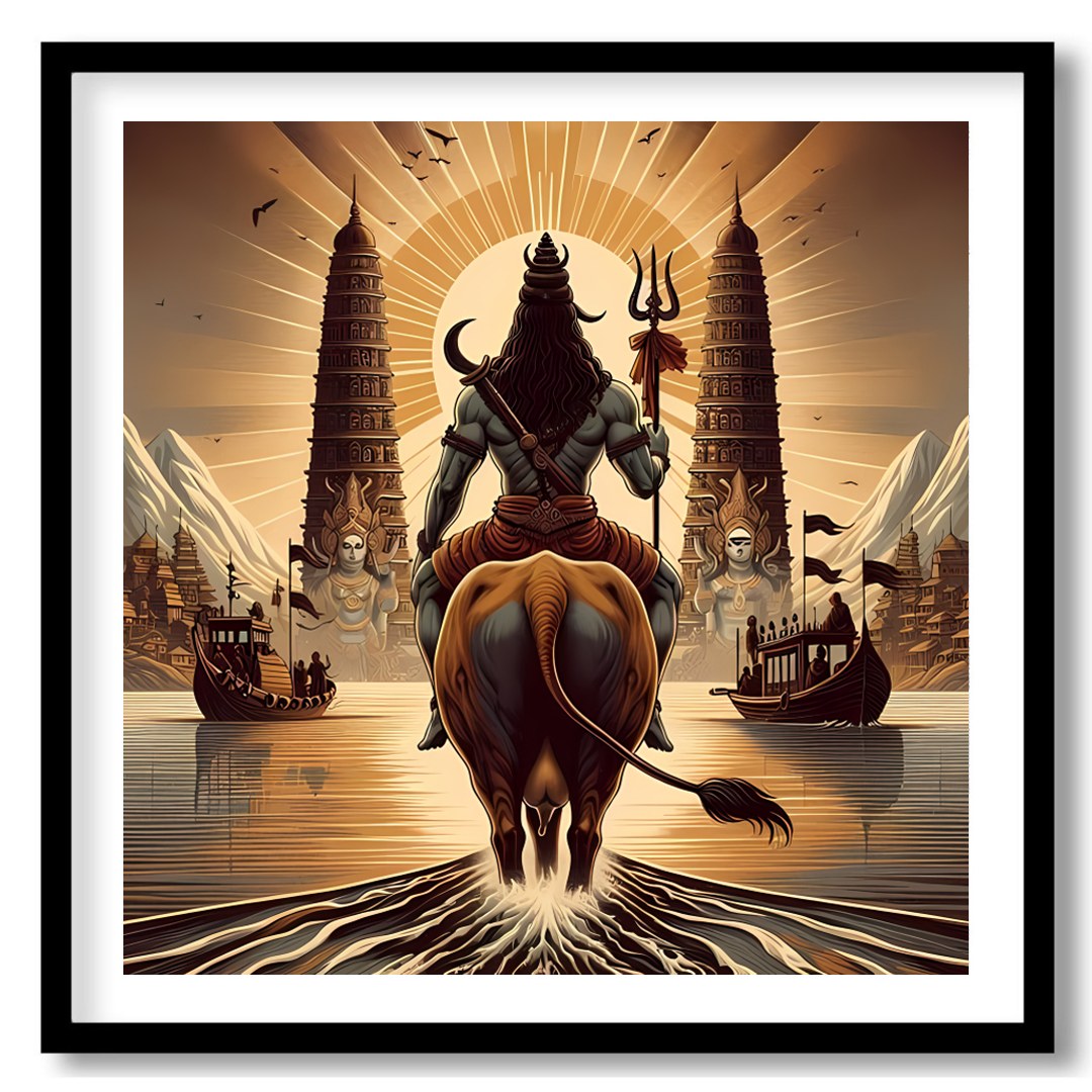 Immerse yourself in a majestic vision with this exquisite artwork, depicting a divine guardian's for office