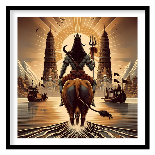 Immerse yourself in a majestic vision with this exquisite artwork, depicting a divine guardian's for office