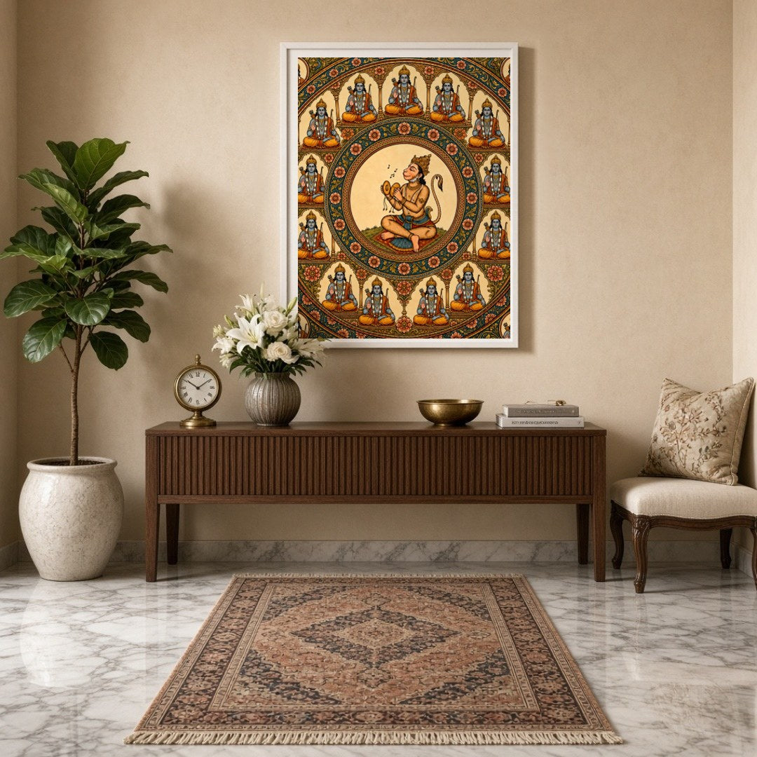 Immerse yourself in the divine energy of Lord Hanuman as he is beautifully encompassed by the Ram for Entrance