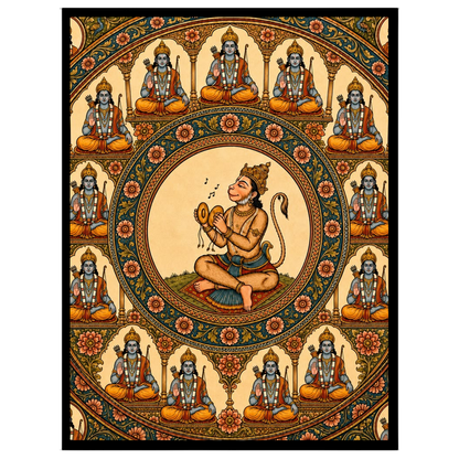 Immerse yourself in the divine energy of Lord Hanuman as he is beautifully encompassed by the Ram for residence
