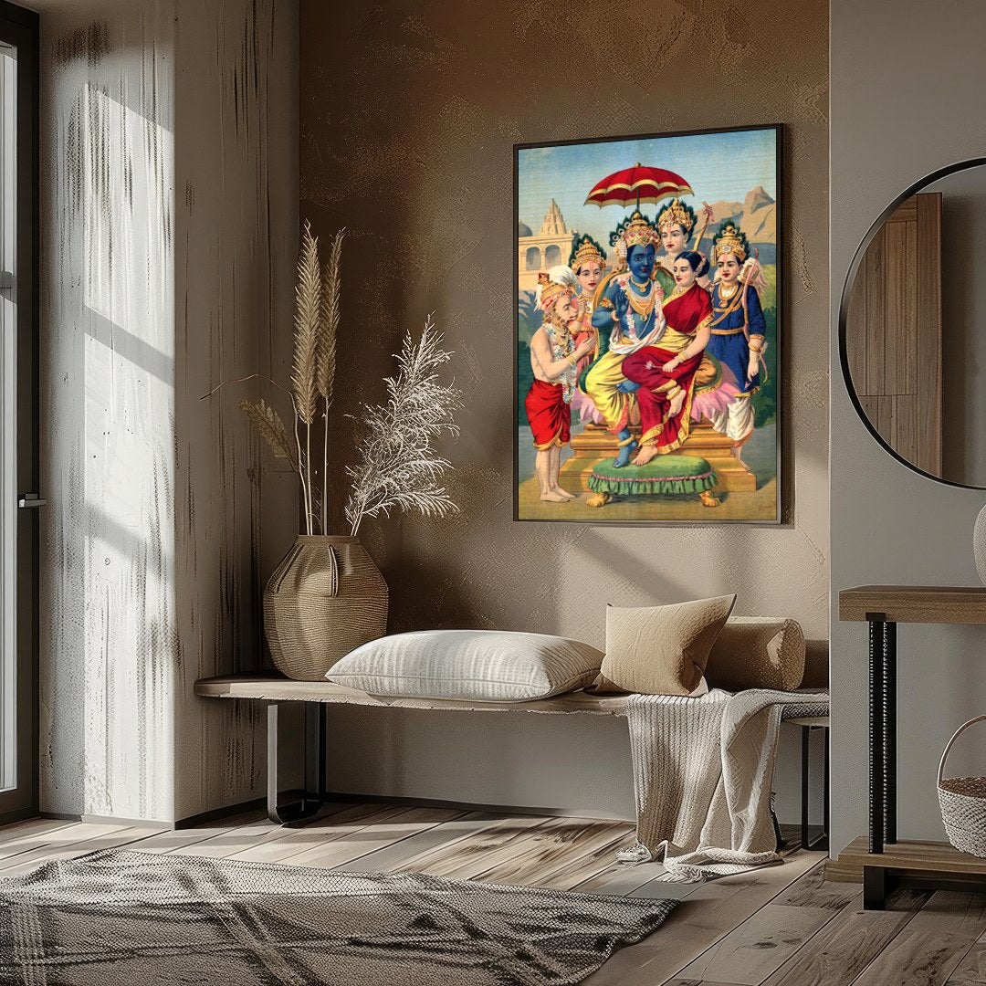 This exquisite artwork captures a divine scene with vibrant, historical detail. The harmonious for kitchen