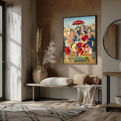 This exquisite artwork captures a divine scene with vibrant, historical detail. The harmonious for kitchen