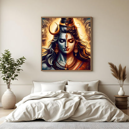 Immerse in the ethereal beauty of 'Divine Harmony', a captivating representation of balance and for Bedroom