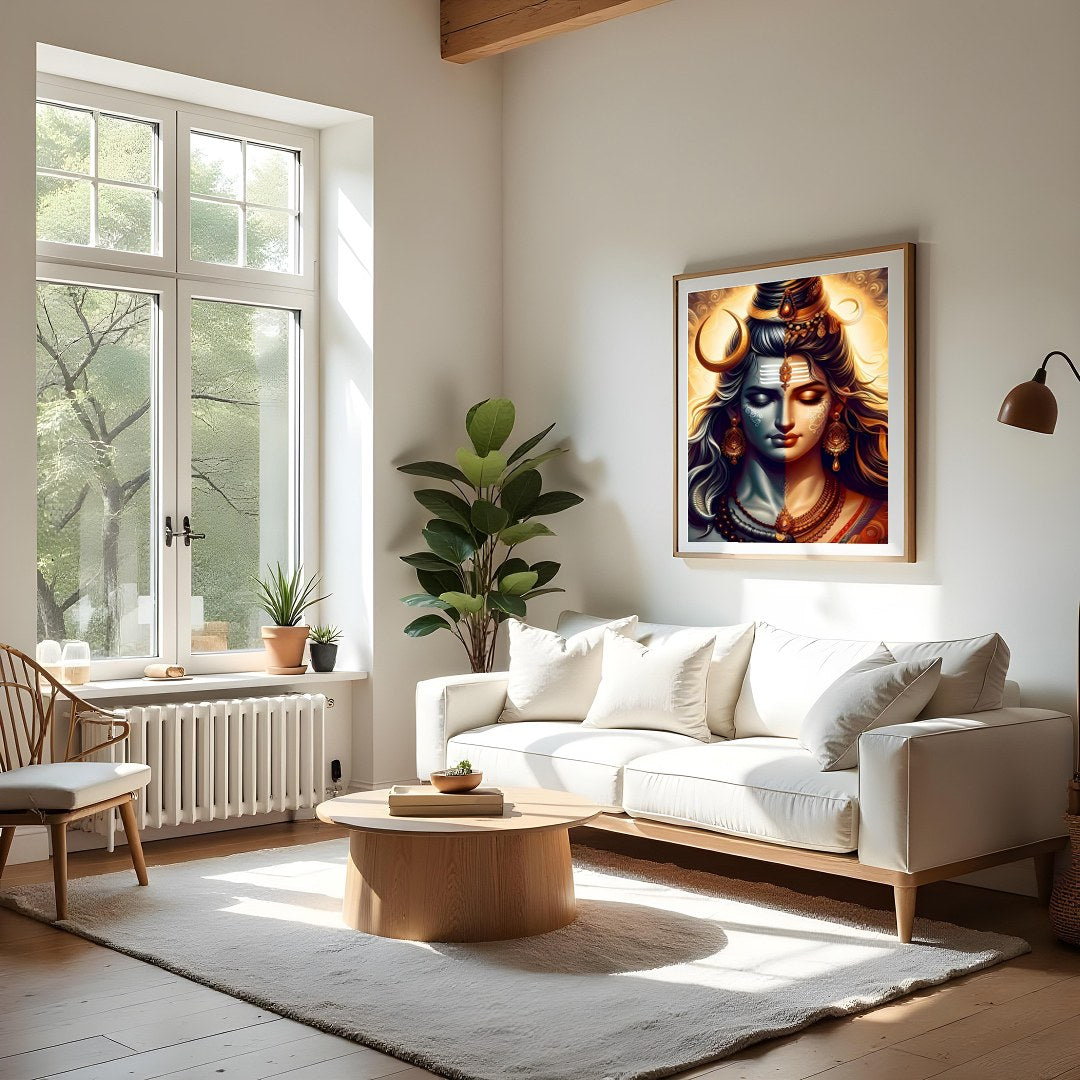 Immerse in the ethereal beauty of 'Divine Harmony', a captivating representation of balance and for Living Room
