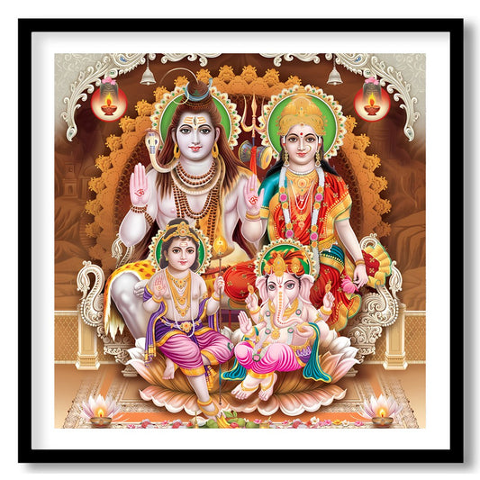 Immerse yourself in the spiritual essence with this vibrant artwork depicting a harmonious family for decor
