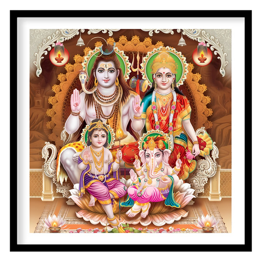 Immerse yourself in the spiritual essence with this vibrant artwork depicting a harmonious family for decor