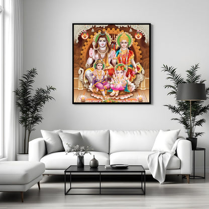 Immerse yourself in the spiritual essence with this vibrant artwork depicting a harmonious family for Sitting Area