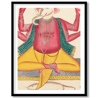 Embrace the spiritual elegance of this exquisite artwork depicting Ganesha, the revered deity of for space