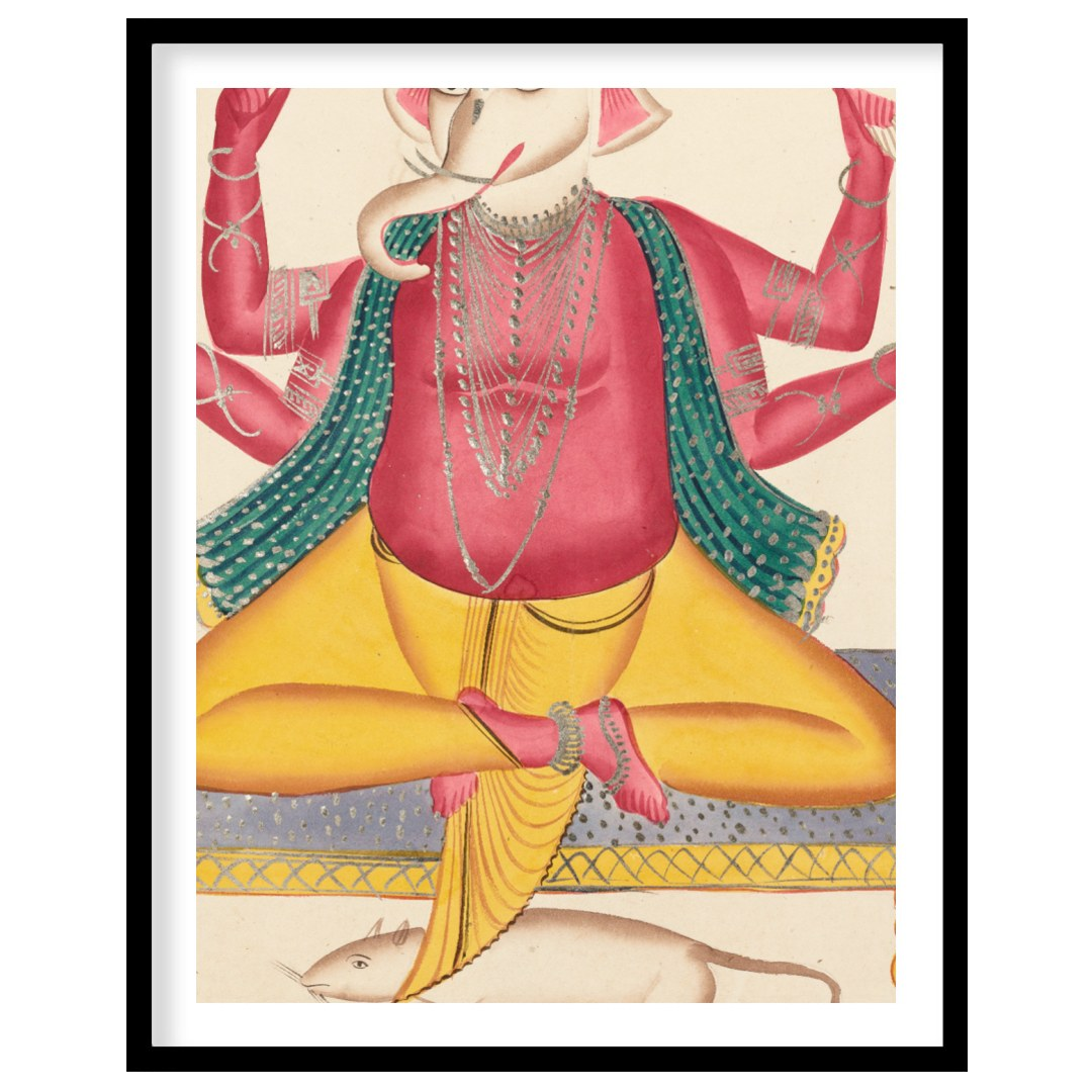 Embrace the spiritual elegance of this exquisite artwork depicting Ganesha, the revered deity of for space