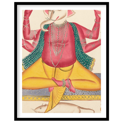 Embrace the spiritual elegance of this exquisite artwork depicting Ganesha, the revered deity of for space