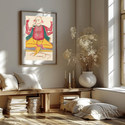 Embrace the spiritual elegance of this exquisite artwork depicting Ganesha, the revered deity of for sweet-home