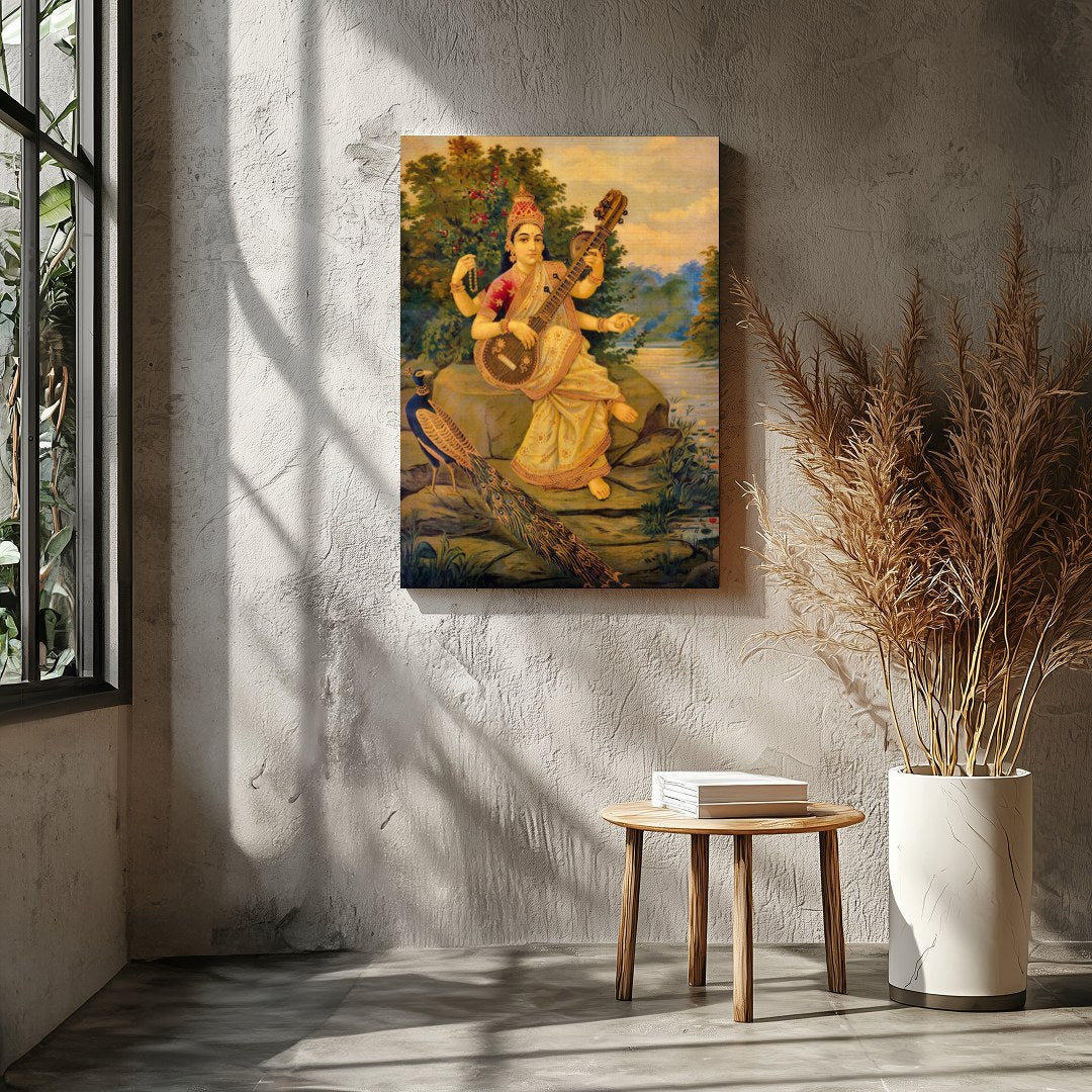 Immerse yourself in the serene beauty of this exquisite artwork depicting a goddess gracefully for Entrance