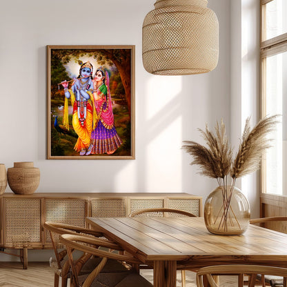 Immerse yourself in spiritual elegance with this vibrant artwork depicting a serene divine couple for Extra Kitchen