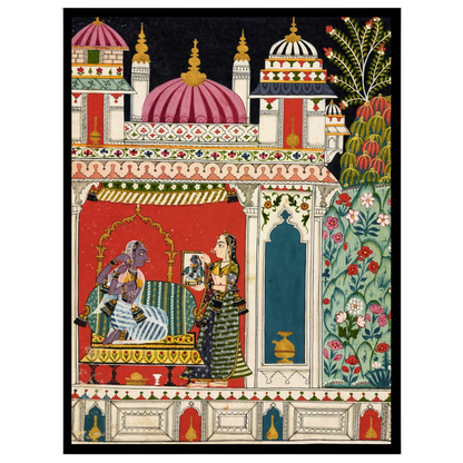 Immerse yourself in the enchanting world of Mughal art with this exquisite representation of Radha for lovely-house