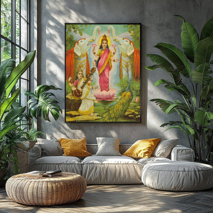 Immerse your space in the divine with this vibrant artwork capturing a moment of celestial for Balcony